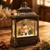 Warm Light Bedside Lamp Christmas Snow Globes with LED Light, Up Sphere Indoor Night Lantern, Battery/USB Powered Swirling Glitter Decorations