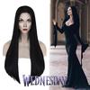 Wednesday Morticia Cosplay Wig Heat-resistant Hairpiece Addam Family Halloween Prop