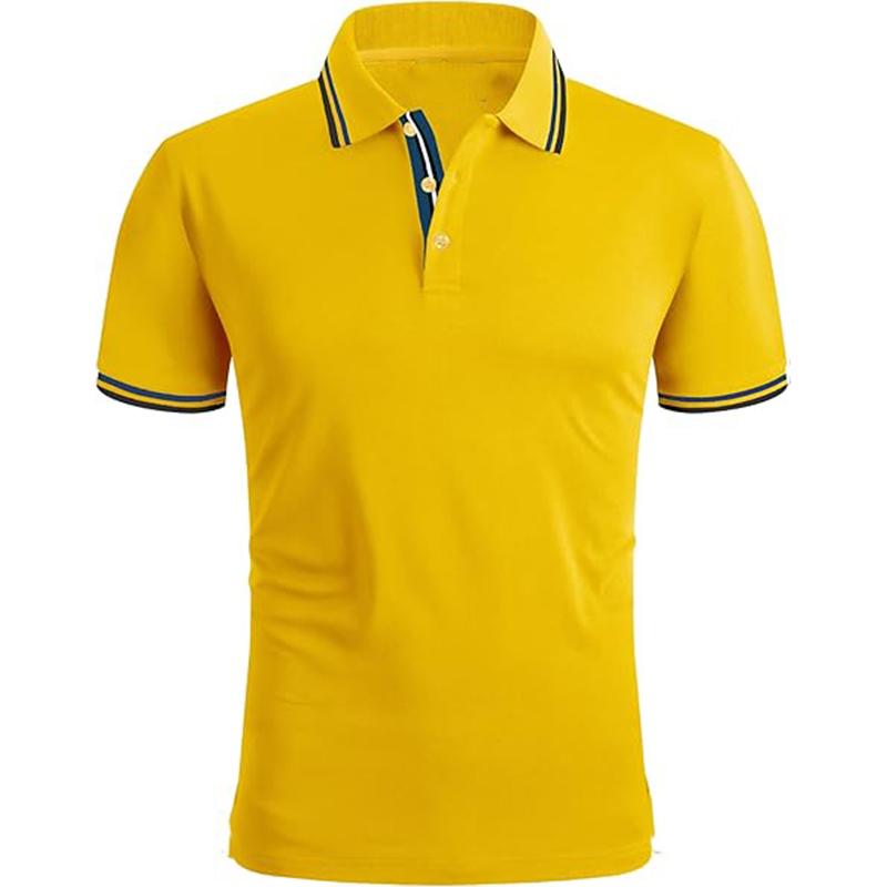 

Comfortable Casual Fashion Printed Men s Polo Shirts Short Sleeve Breathable Summer Beach Tops 3XL жовтий