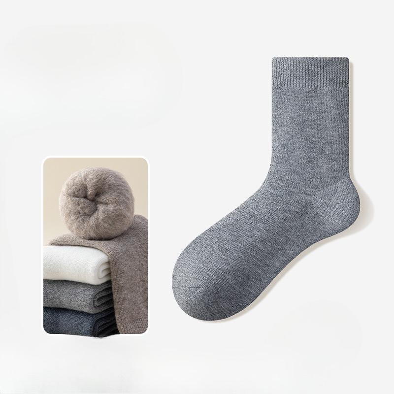 Wool Socks - Men's Thick and Warm Padded Mid-calf Socks for Autumn and Winter. Men's Woolen Socks. Long Winter Sleepers.