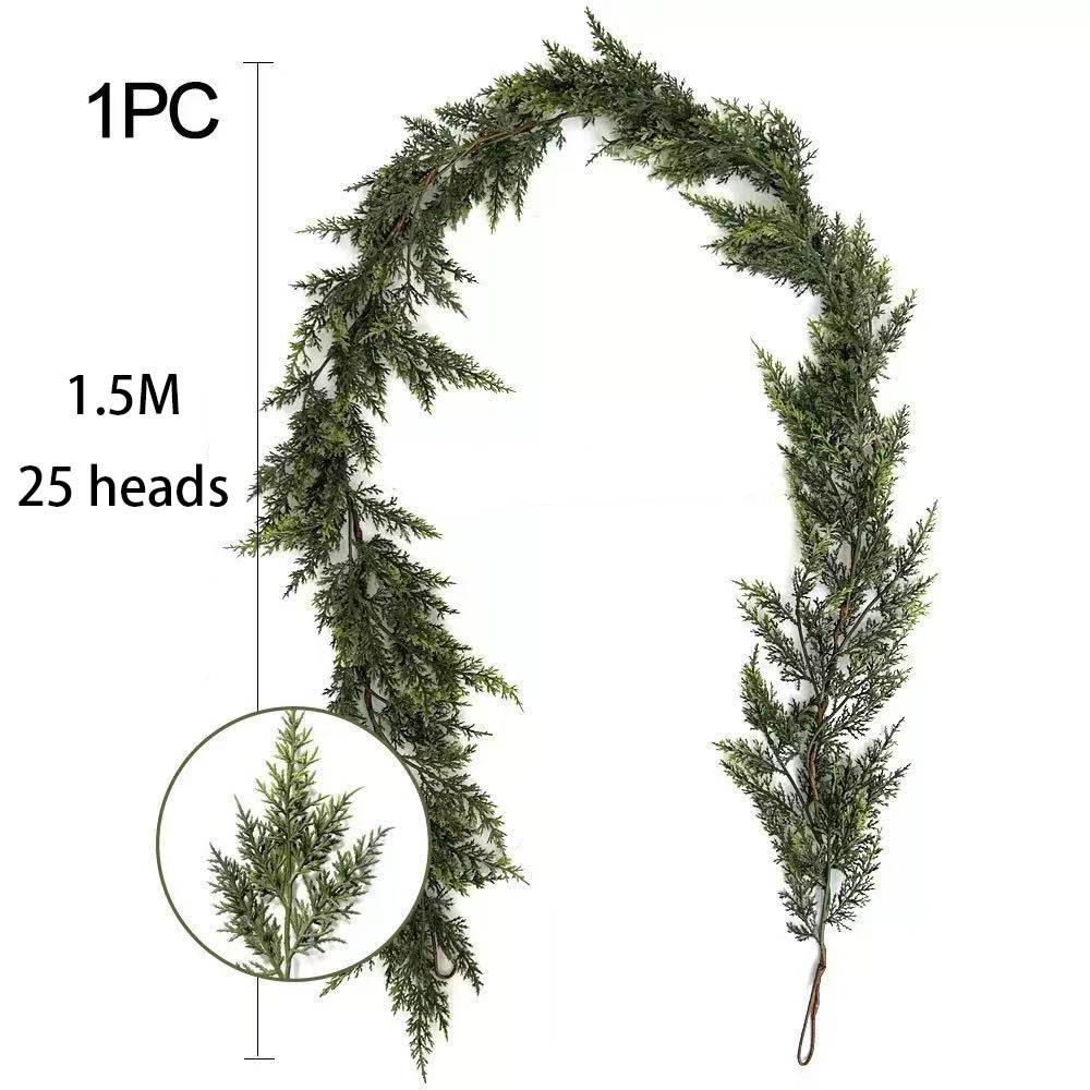 Green Artificial Norfolk Pine Garlands Wall Hanging Simulation Plant  Fireplace Decoration