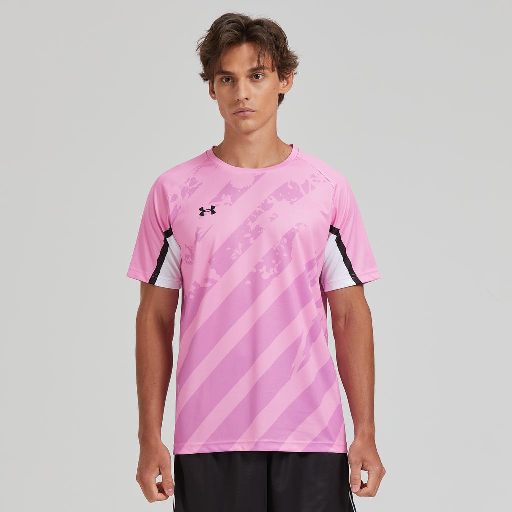 Under Armour Minimalistisches Logo-Print T-Shirt für den täglichen Gebrauch, Sport, Laufen, Fitness, Radfahren, Unisex-Oberteile, Rosa 24500504-638