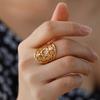 Anillo Ajustable de Acero de Titanio Estrella de David Accesorio de Joyería Unisex Regalo de Cumpleaños
