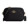Jamie 20 Simple Gold Logo Nameplate Zipper Closure Pebbled Leather Shoulder Crossbody Bag Small Women's Black