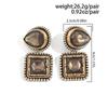 SHIXIN Luxury Shiny Large Rhinestone Square Drop Earrings for Woman Vintage Geometric Water Drop Pendant Earrings Jewelry Gift
