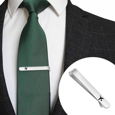 1/2/3/4/5Pcs Tie Clip Airplane Pattern 304 Titanium Steel Tie Clips Nickel-Free Finish Business Meeting Tie Clip Men Weddings Daily Wear
