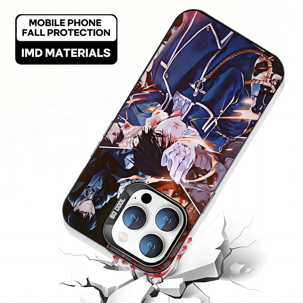 Anime Fullmetal Alchemist Phone Case black IMD Colorful Silver Suitable soft case for iPhone 16 15 14 13 12 11 XS Pro Max