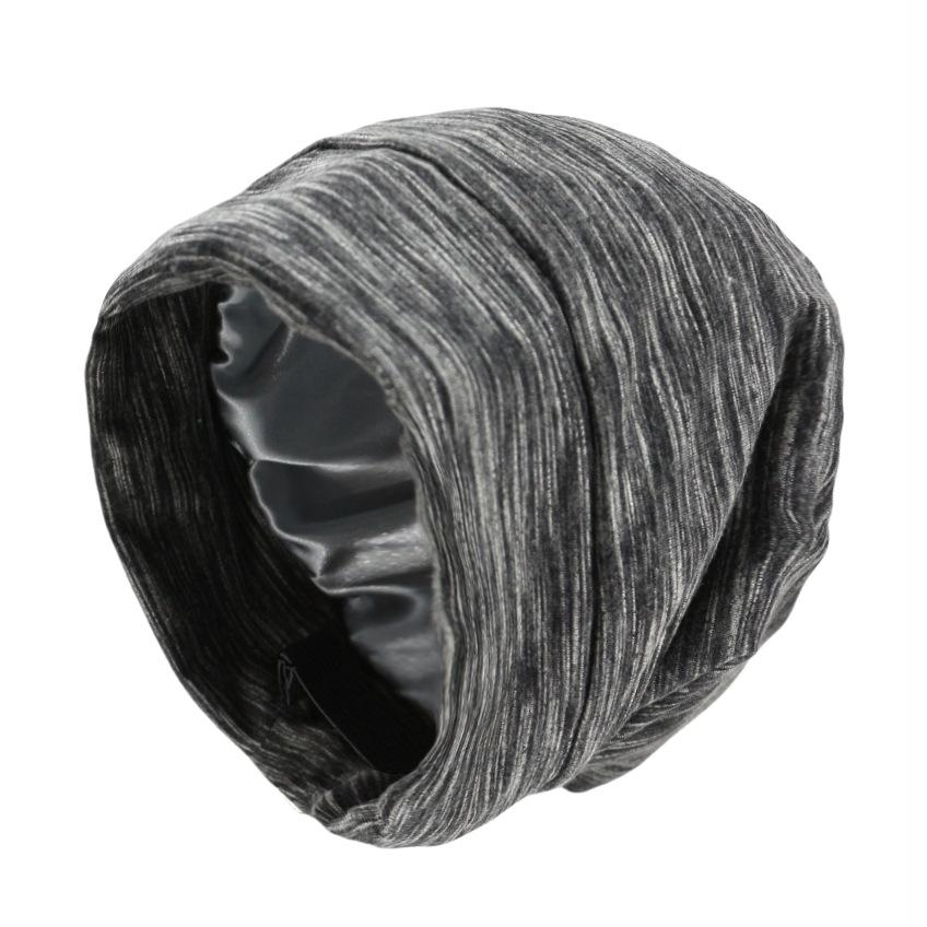 High Quality Elastic Lined With Satin Hat Chemotherapy Hair Beanie Night Sleep Satin Hats Men Women
