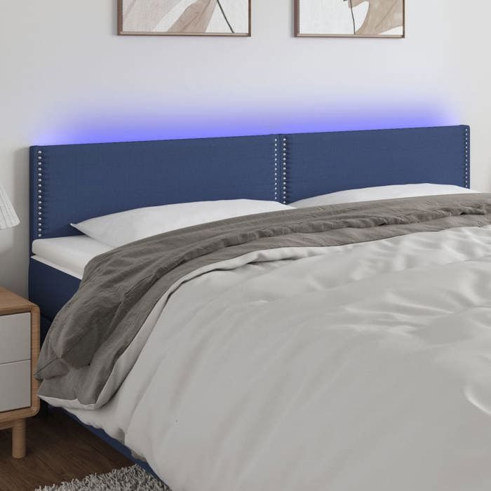 VidaXL LED Headboard Bedroom Furniture Double Bed Accessory Head of Bed Frame Interior Blue 3121492