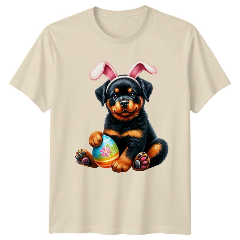 Cute Rottweiler Puppy Wearing Bunny TShirt Rottweiler Easter Gift For