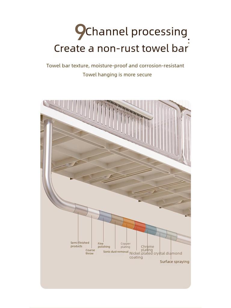 Wall-Mounted Multi-Layer Bathroom Rack for Storage and Organization