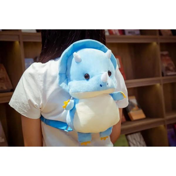 34cm Cute Plush Tyrannosaurus &Triceratops Backpack Toys for Children Cartoon Animal Dinosaur Schoolbag Kawaii Gift for Kids