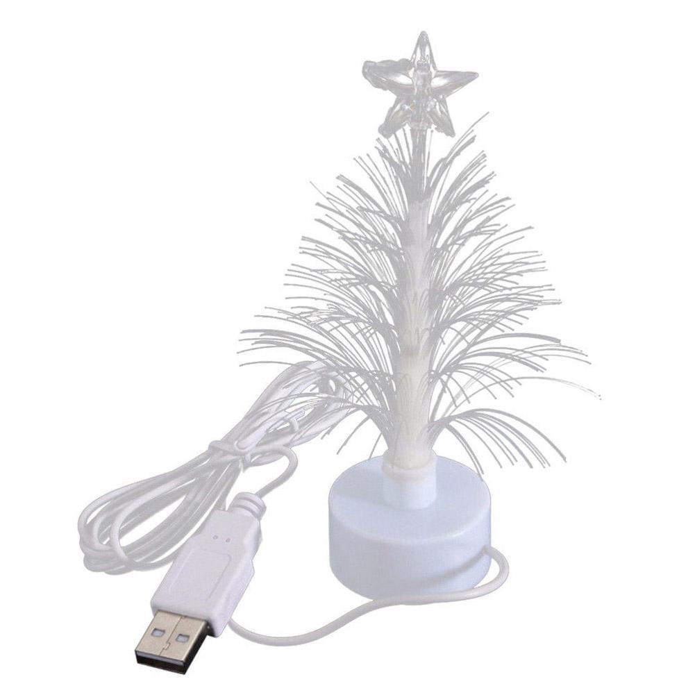 2026 USB Powered Fiber Optic Christmas Home Office Desk Festival Party Tree Mini Desktop LED Color Changing Lights Decor Gifts