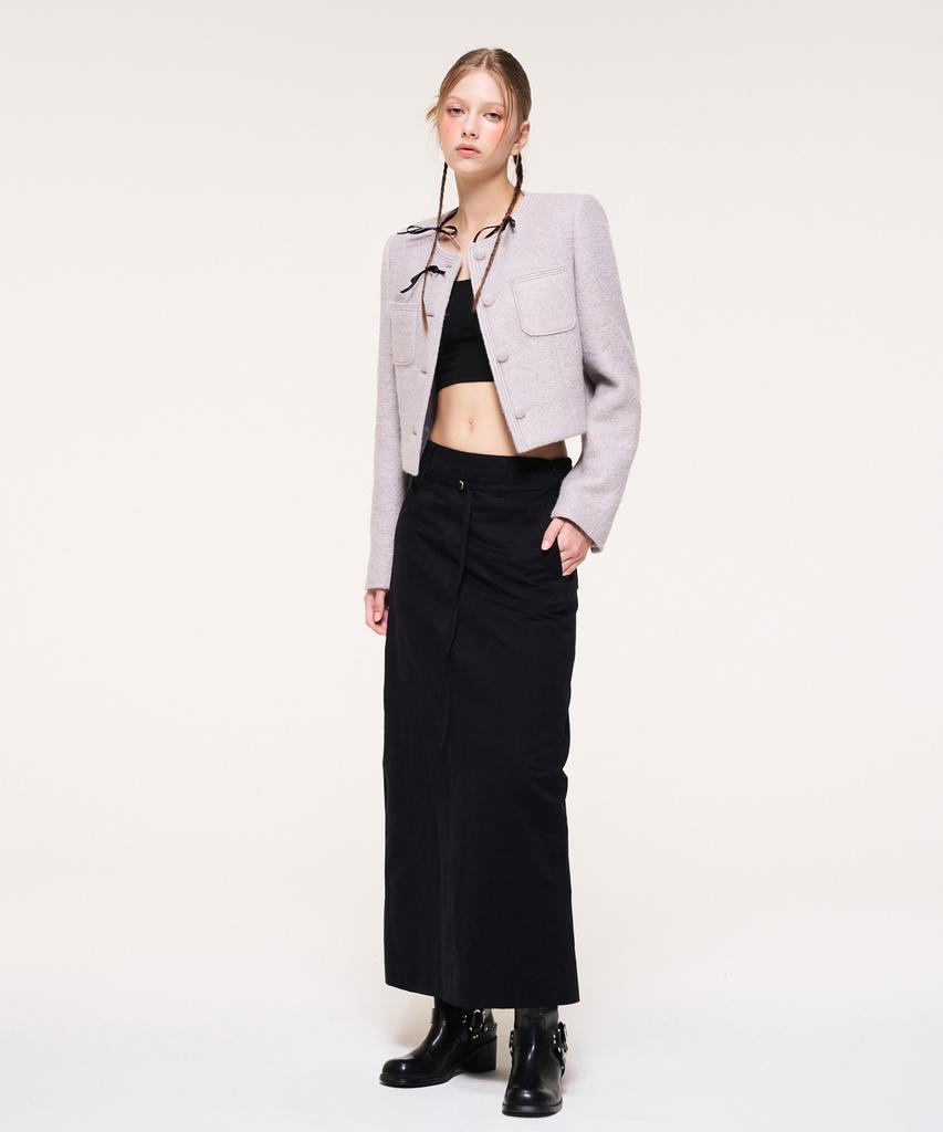ETMON Belt Long Skirt, Black