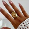 Punk Metal Water Droplets Rings for Women Men Multi-layer Smooth Surface Chunky Dome Wide Rings  Statement Zircon Gifts Party
