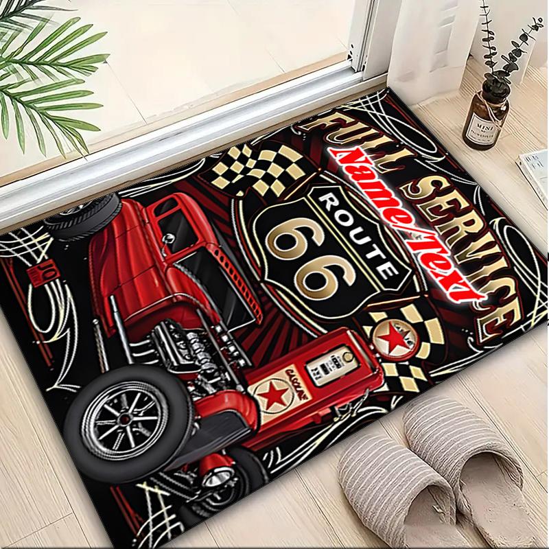 1PC Custom Name Route Full Service Theme Floor Mat Ideal for Living Room, Game Rooms, Office, Bedroom,Floor Mat Playful Design