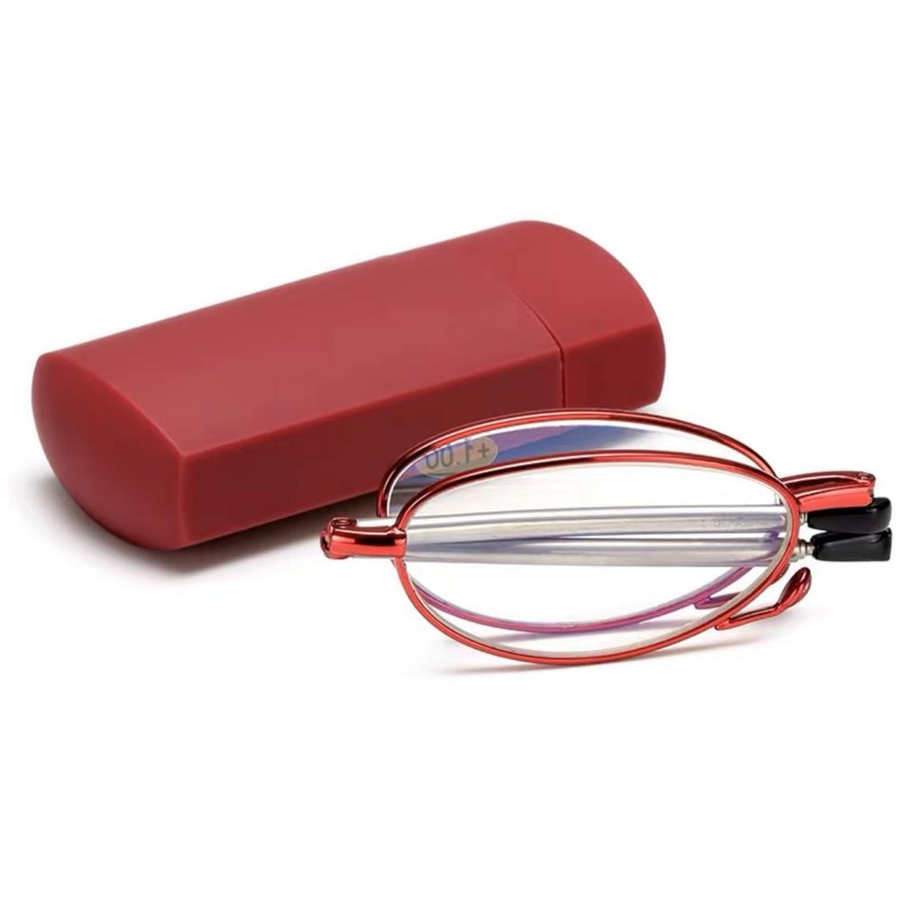 Unisex Foldable Reading Glasses for Presbyopia Stylish Comfortable Spring Hinge Computer Screen Friendly with Protective Case