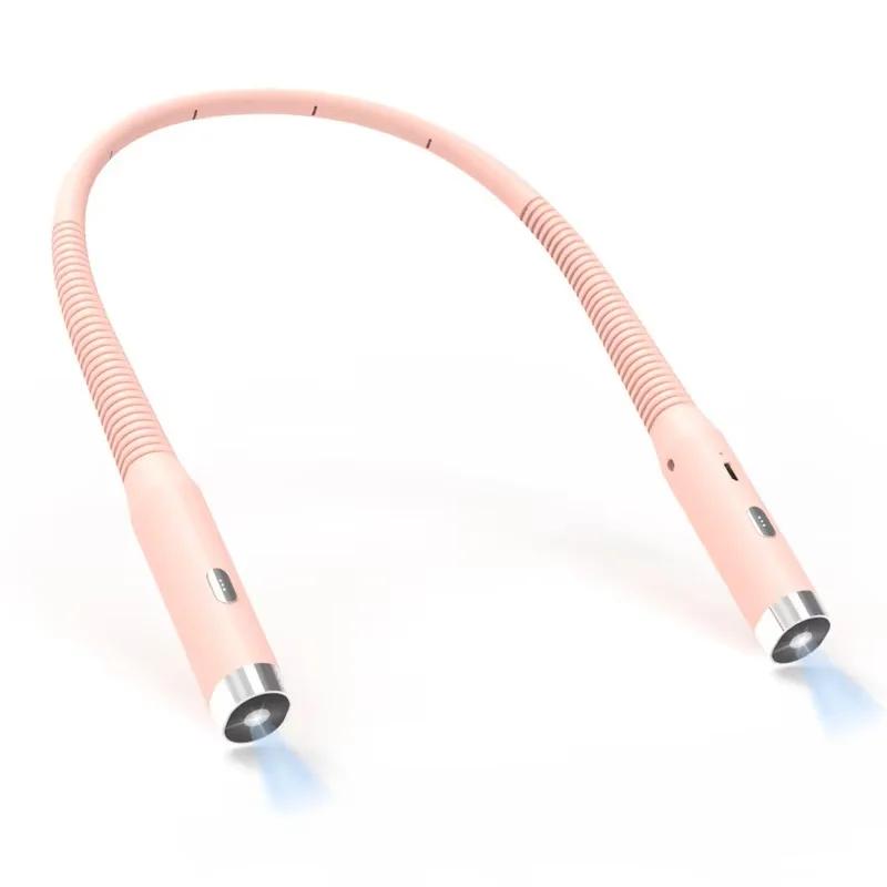 

LED Neck Reading Light, Book Light for Reading in Bed, Dimmable Bendable Neck Light, Rechargeable Book Lamp for Reading in Bed рожевий