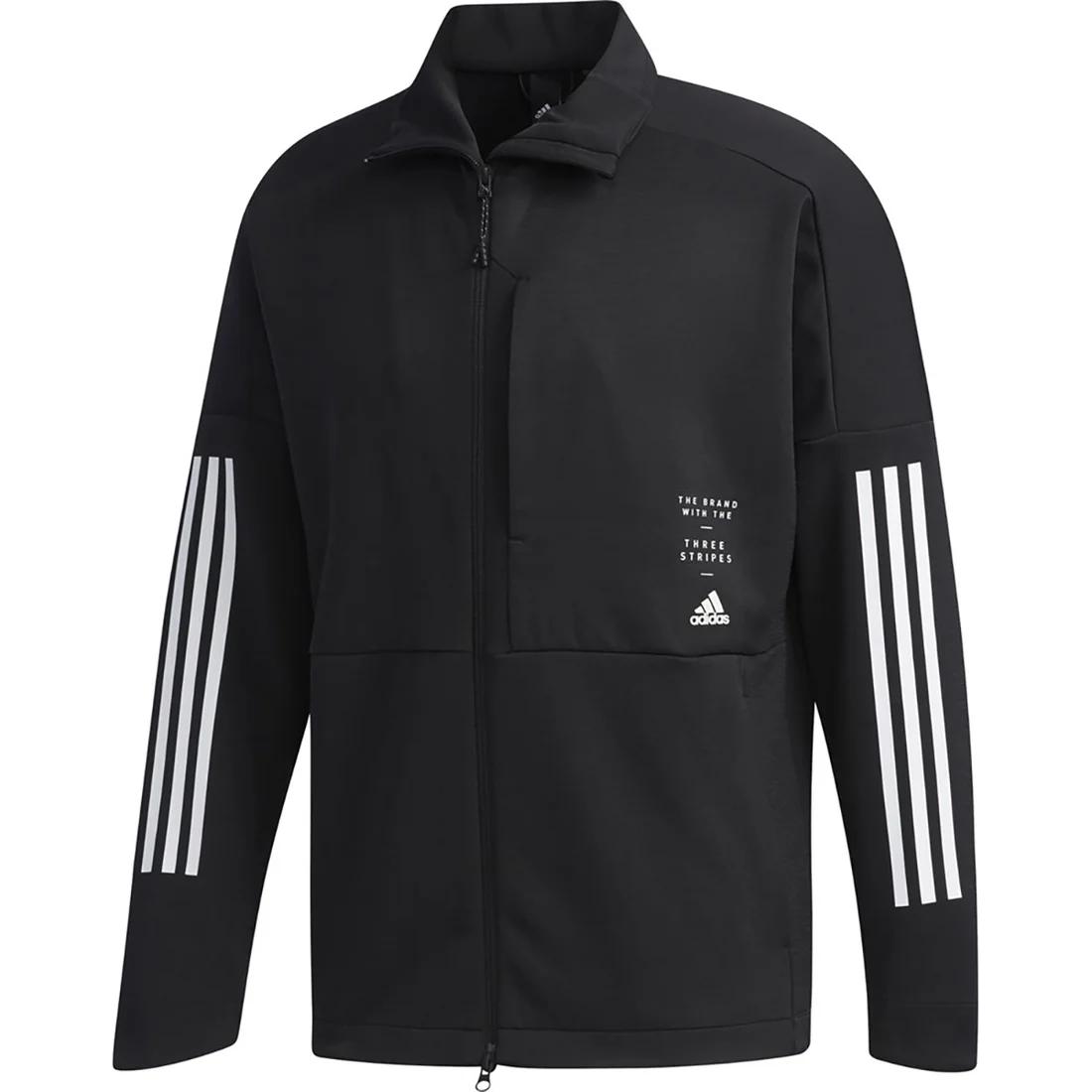 

Куртка Adidas Mid Striped Letter Logo Zip с длинным рукавом и воротником-стойкой, спортивная, унисекс, черная, ED1997 S