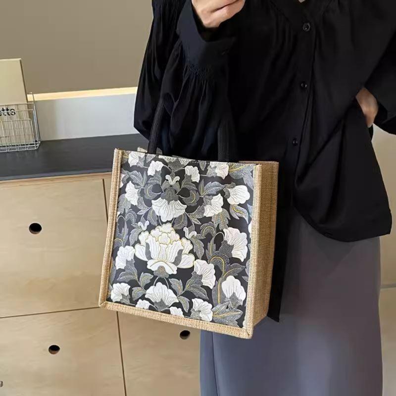 

Canvas Bag Women s Handbag New Arrival Large Capacity Burlap Handbag Women s Ins Work Commuter Tote