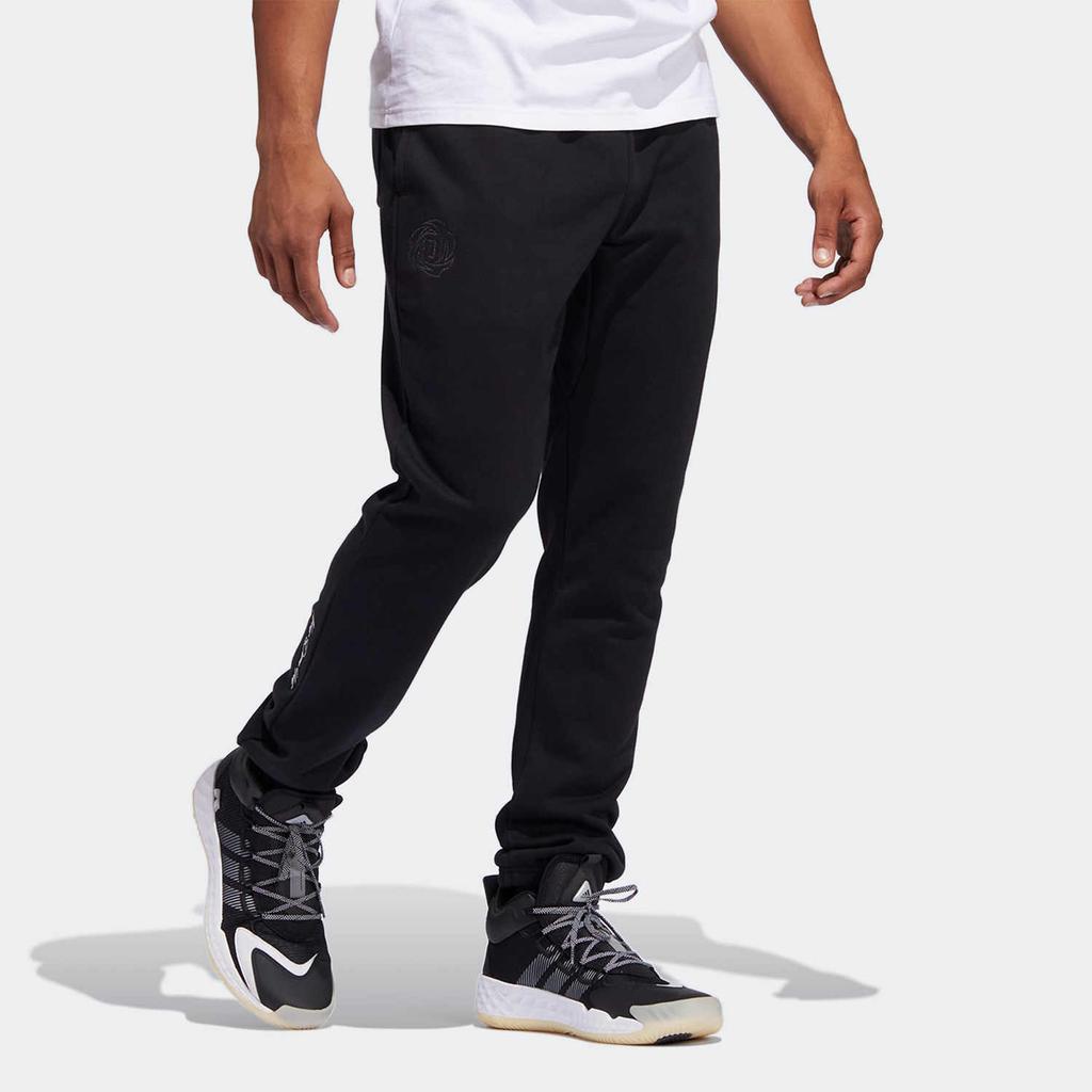 adidas Embroidered Logo Drawstring Joggers Men Bottoms Black HH8948