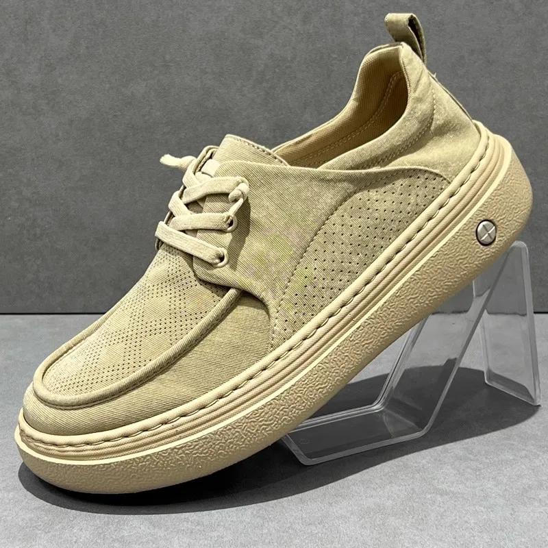 Sommer Neue Leichte Dicke Sohle Freizeitschuhe Leicht zu Tragen Slipper Faulpelz Rindsleder Schuhe Atmungsaktive Gummisohle