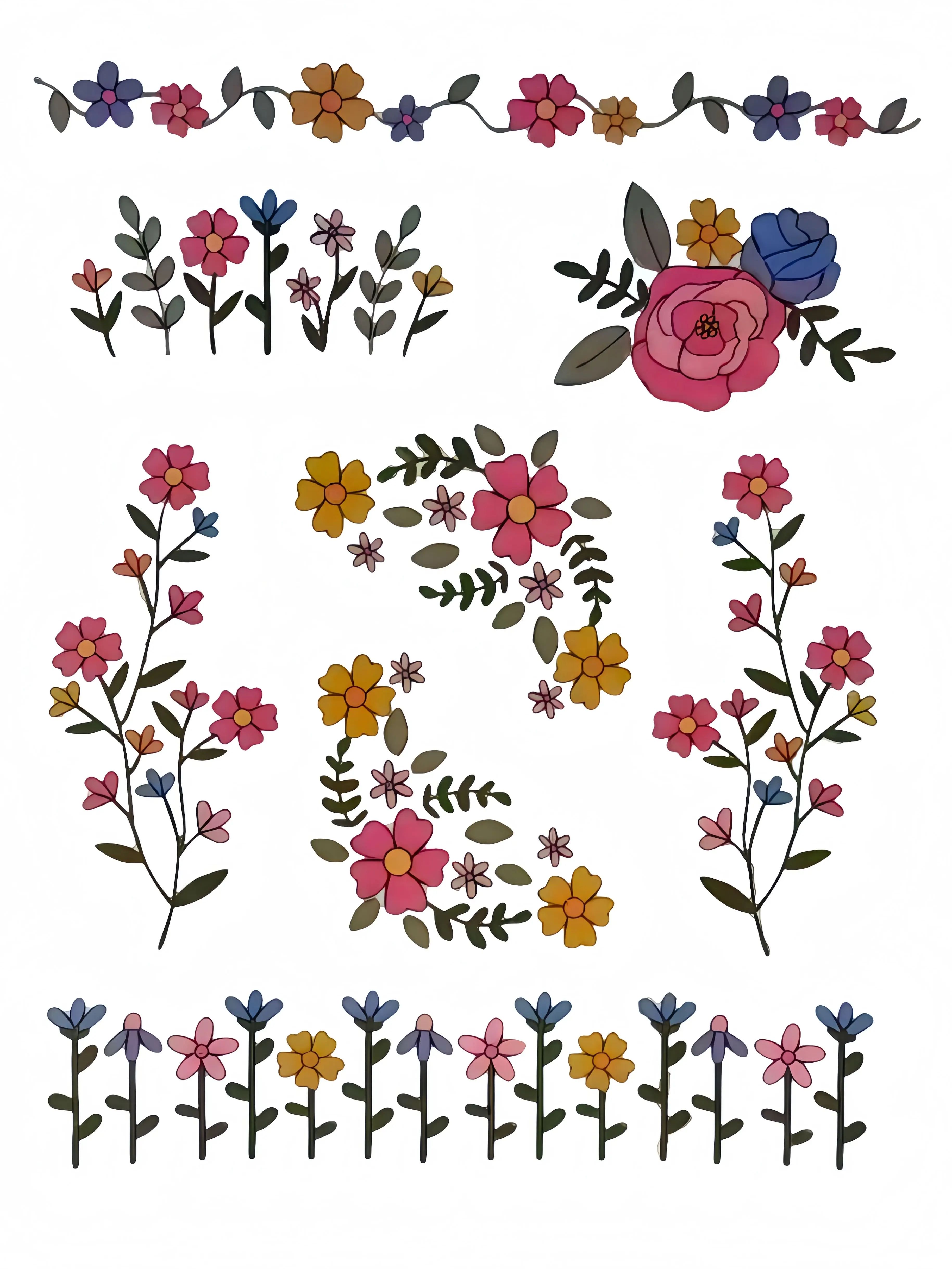 

1 Set of 8pcs Colorful Graphics, Hand Sewing Stabilizer Washable, Self-Adhesive Water-Soluble Embroidery Pattern Stabilizer Stic One Size