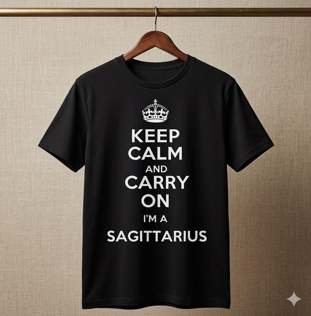 Unisex Graphic T-shirt Keep Calm I'm a Sagittarius Funny Zodiac Astrology T-Shirt - H242