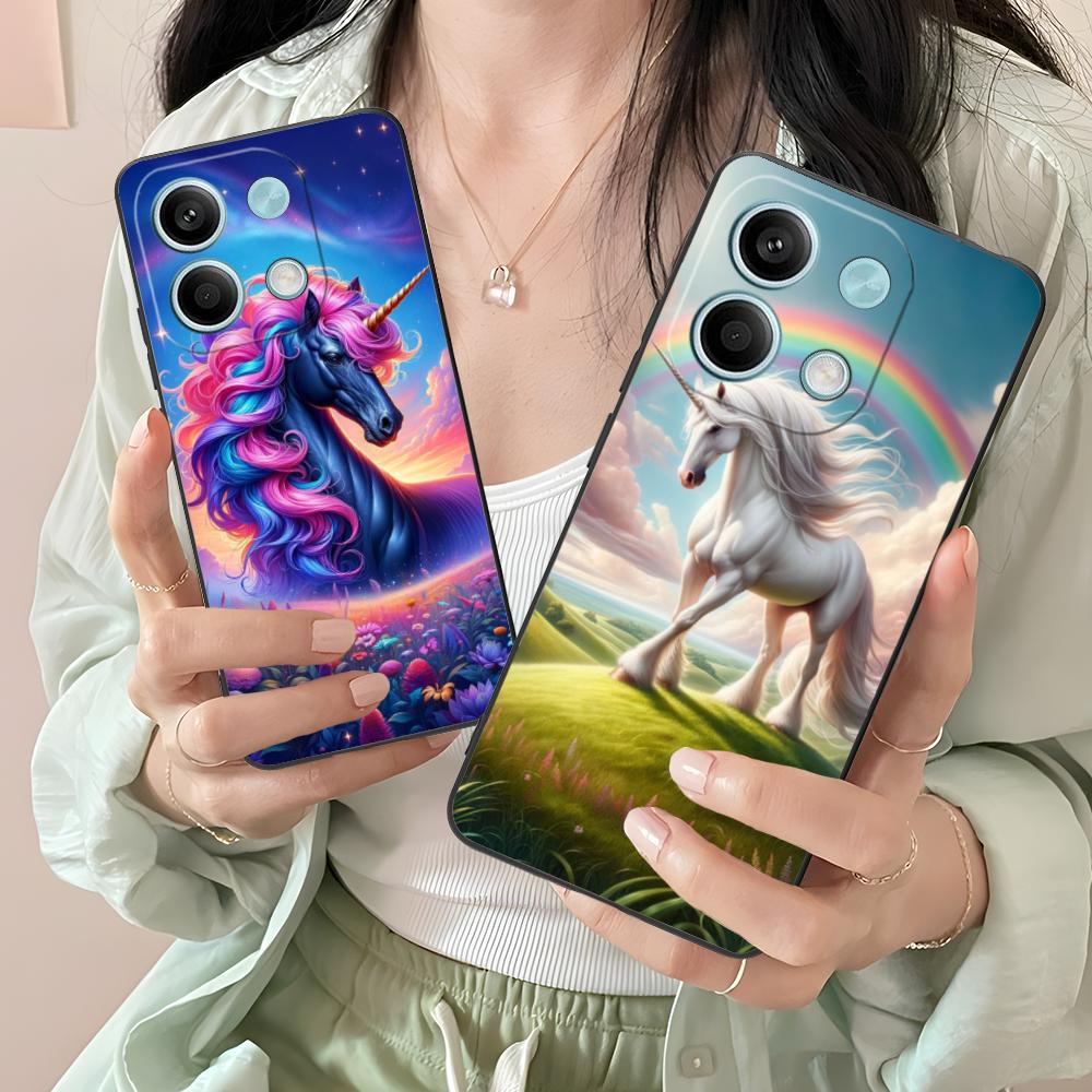 Fantasy Unicorn Mobile Phone Case for Xiaomi Redmi Note 14 13 12 11 S Pro Plus 4G 5G Colorful Printing Cover Pretty Smartphone