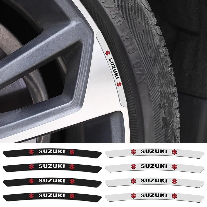 4Pcs Aluminum Car Wheel Hub Badge Sticker For Suzuki Grand Jimny Vitara Sx4 Swift Alto Emblem Tire Rim Decor Decal Accessories