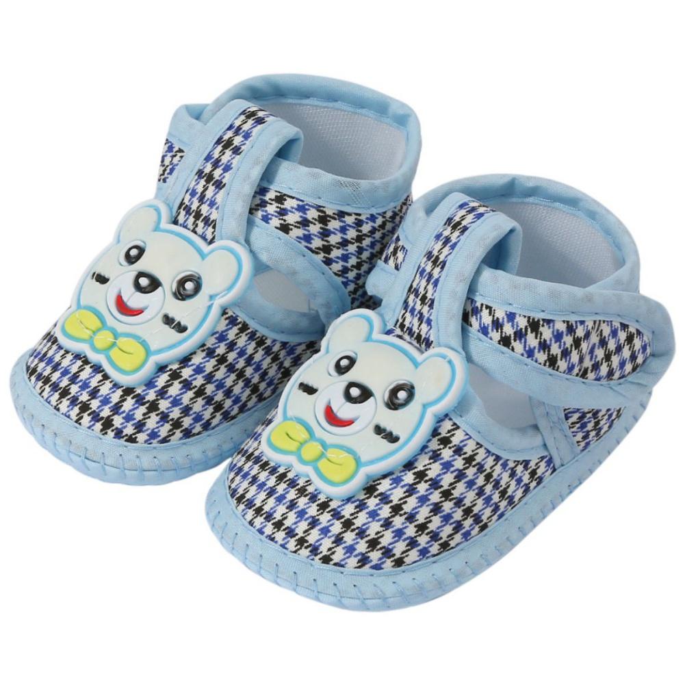 Infant Baby Cartoon Bear Crib Shoes Canvas Shoes Flat Walking Shoes