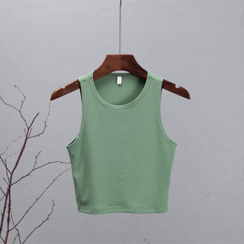 Hirsionsan Summer Solid Short O Neck Knitted Tank Women Casual Skinny Camis Vest Female Sleeveless Shoulderoff Sexy Tops