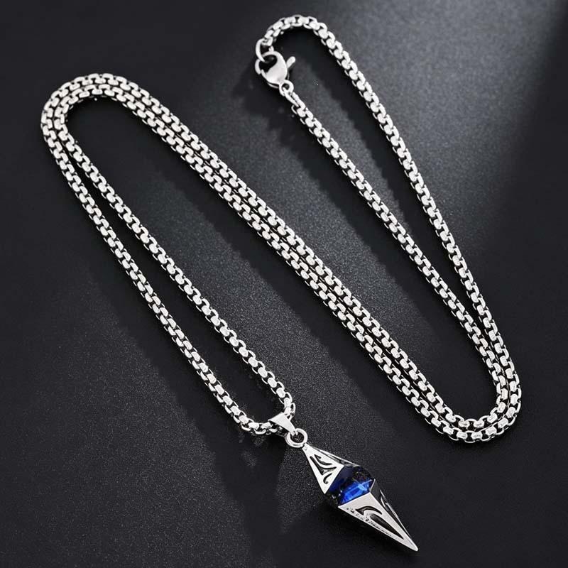 """Verlorener Kristall"" Rhombus Blaue Edelstein Speerspitze Halskette - Y2K Spicy Girl Stil Accessoire"