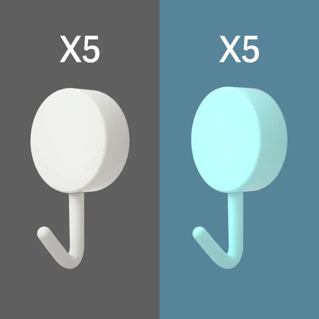 New 10PCS Self Adhesive Wall Hook Strong Without Drilling Coat Bag Bathroom Door Kitchen Towel Hanger Hooks Home Storage Accesso