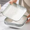 Set of 6 Light Luxury Square Dinner Plates - 2025 Creative Style Tableware with Deep Design