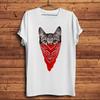 Gangster Bad Cat Funny Hip Hop Funny Meow Tshirt UnisexWhite Casual Short Sleeve T ShirtUnisex Streetwear Tee Breathable Print