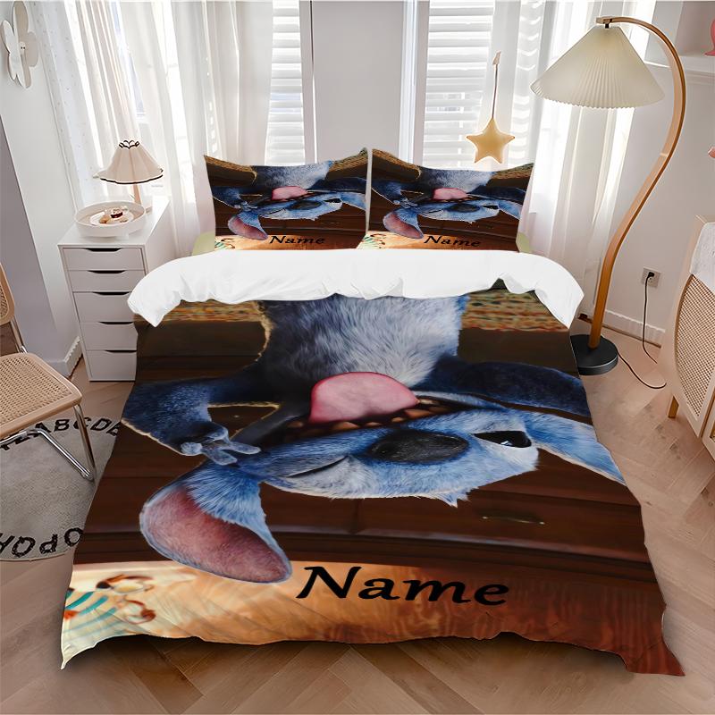 Custom Textile Stitch Adventure Bedding 3 Piece Set HD Print Duvet Cover Pillowcases for Teens Adult Bedroom Decoration