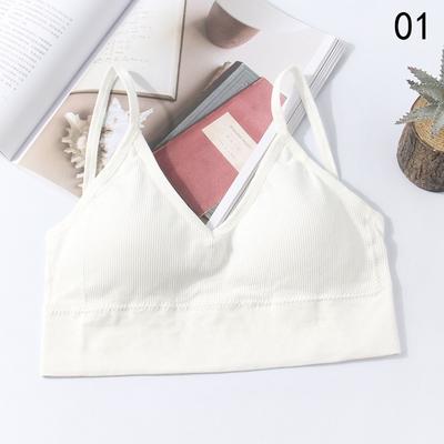 Women Sexy Spaghetti Strap Crop Tops Female Streetwear Sleeveless Camis Seamless Sports Lingerie Tee Bra Bandeau Top Tank