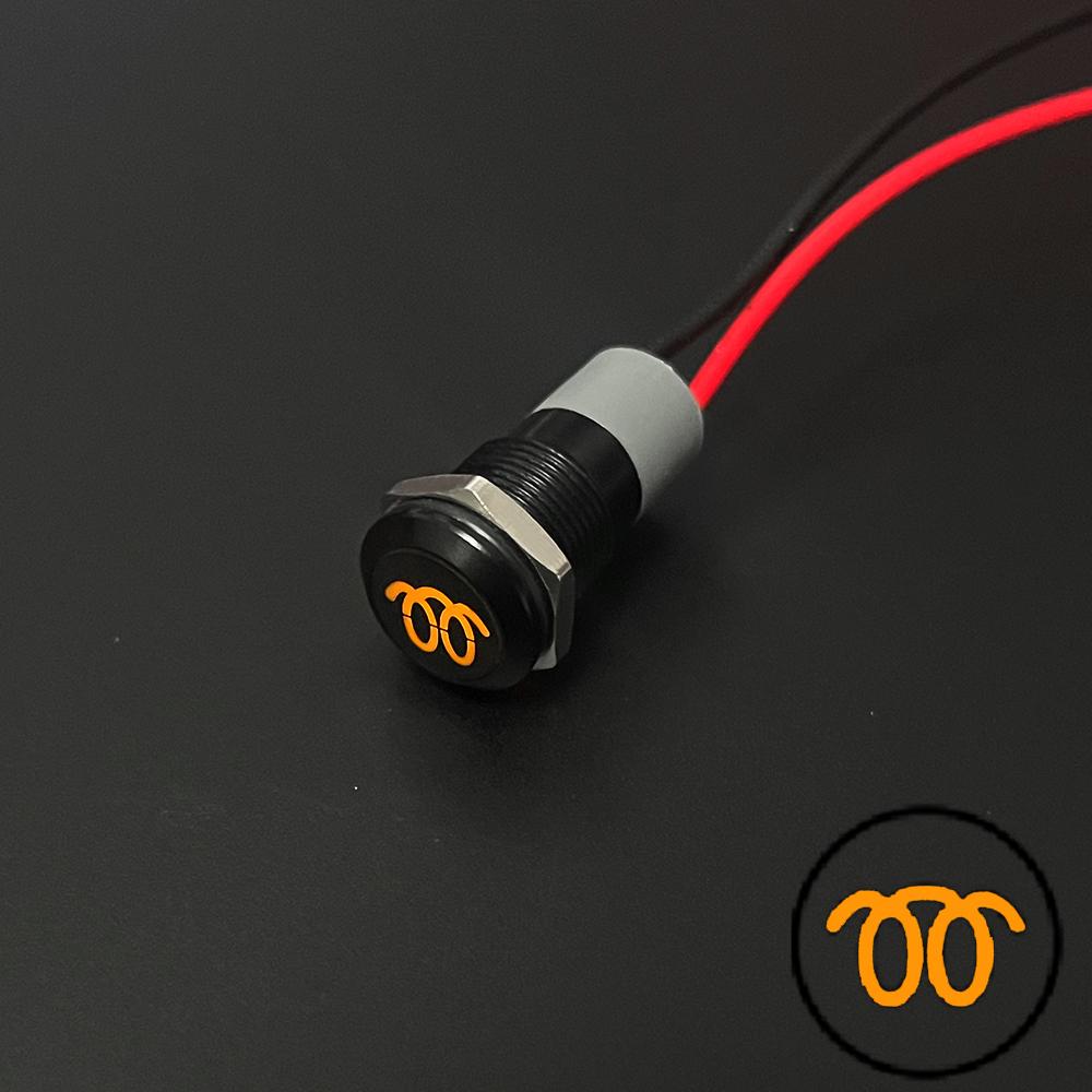 8/12/14MM Black Housing Metal Indicator Light Waterproof Car LED Pilot Signal Lamp Panel Dashboard Warning 12V 24V Customization