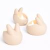 Easter Bunny Candle Holders, Beige, Set of 3, with LED Tealight