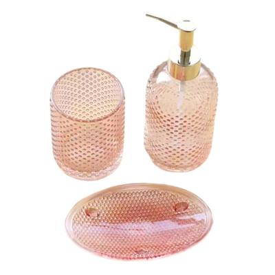 Glass Bathroom Wash Set Lotion Bottle Mouthwater Cup Box Bathroom Shampoo Soap Dispenser Bathroom Fixtures