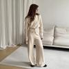 Europe, America, Autumn and Winter New Versatile Temperament Slim-fit Button Sweater Cardigan Straight Pants Knitted Suit
