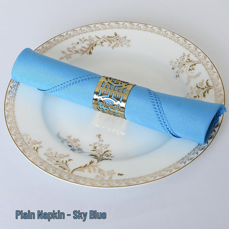 Solid Color Red White Blue Plain Weave Cloth Napkin for Western Restaurants