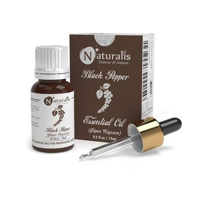Naturalis Essence of Nature Black Pepper Essential Oil for Hair, Skin, Massage & Aromatherapy - 15ml