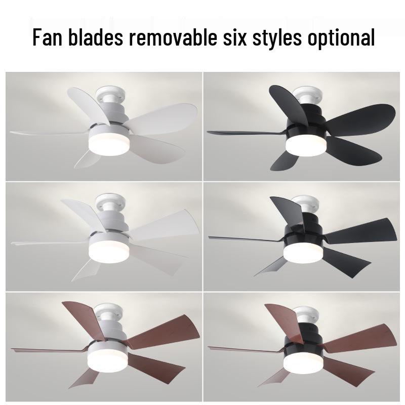 2025 E27 Screw Base Fan Light with Detachable Blades, Replaceable Light Source, Three-Color Stepless Dimming, and Timer