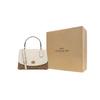Coach Tilly Monogram Color Block Canvas And Leather Tote Crossbody Shoulder Bag Medium Women bags White Brown 76620-IMDJ8