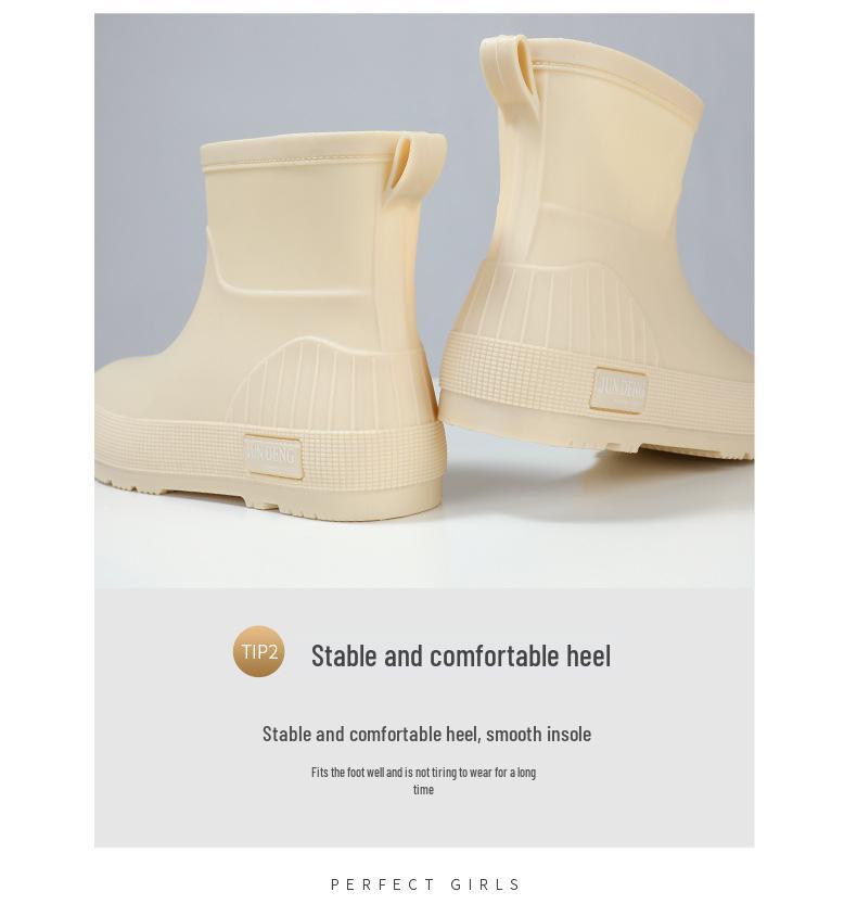 Women's Non-Slip Short Ankle Rain Boots - Summer Rubber Shoes for Outdoor, Student, or Kitchen Use