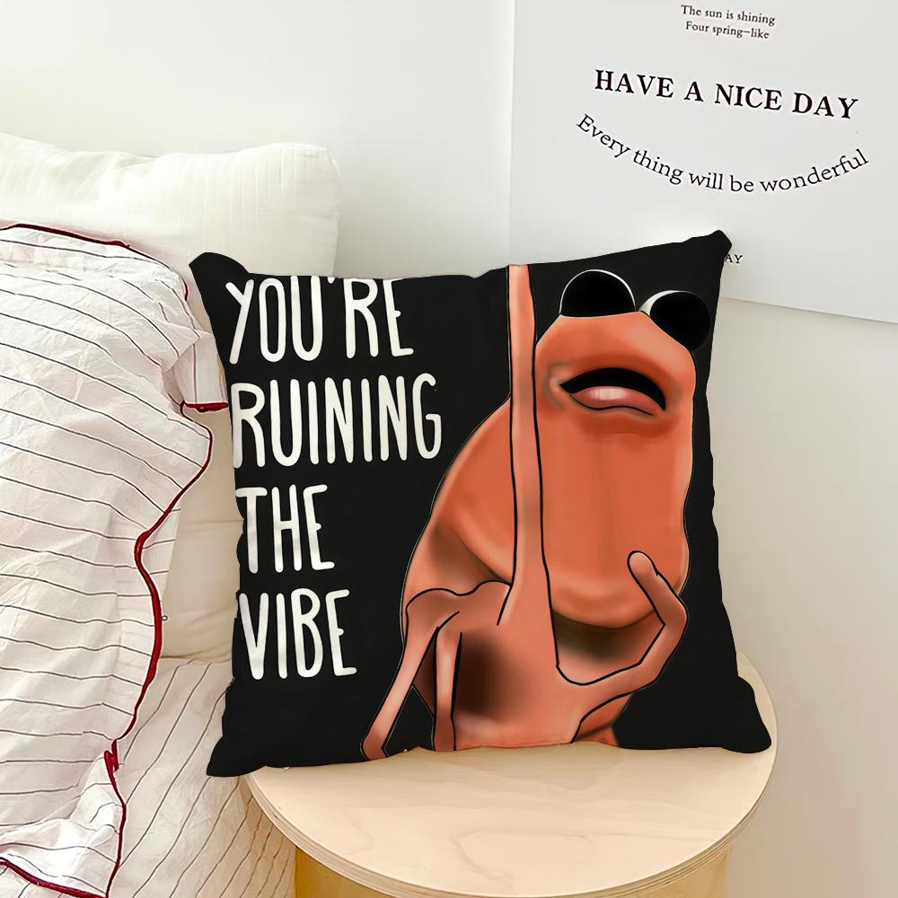 Abstract Funny Marcus The Worm Meme Comfortable Soft Hogar Pillowcase for Sofa Living Room Bed Home Decor Protective Covers