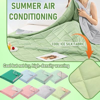 Sommer Kühle Seide Eiscreme Einfarbig Klimatisierte Steppdecke, Sommer Kühle Steppdecke Studentenwohnheim Steppdecke 100x150cm