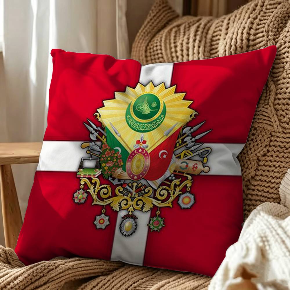 Ottoman flag Square Pillow Case Multi Sizes For Car Home Bedroom Decor Custom Valentine Gifts